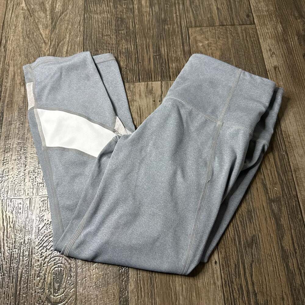 Athleta Women's Size S Gray and White Colorblock Athletic Leggings